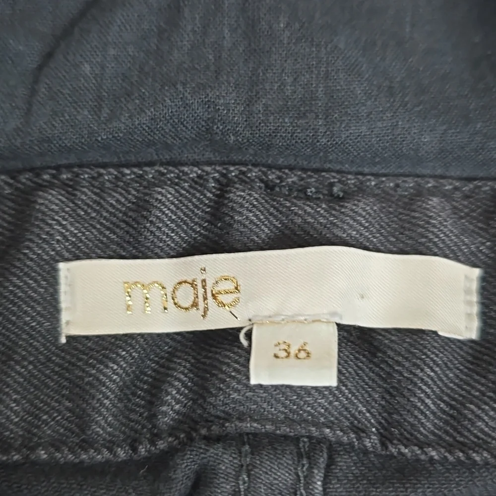 Maje Pila Stretch Denim Overalls Black